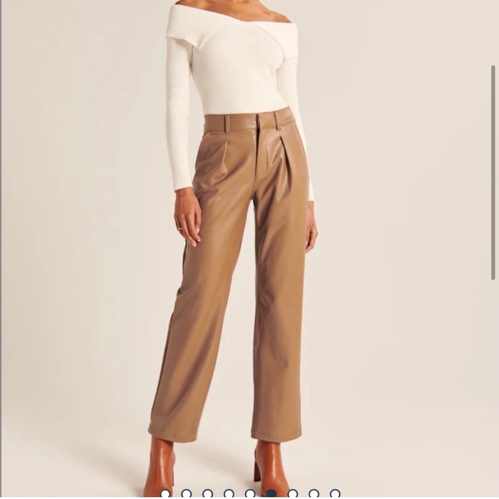 Abercrombie & Fitch Faux Leather Trouser Brown Size 0